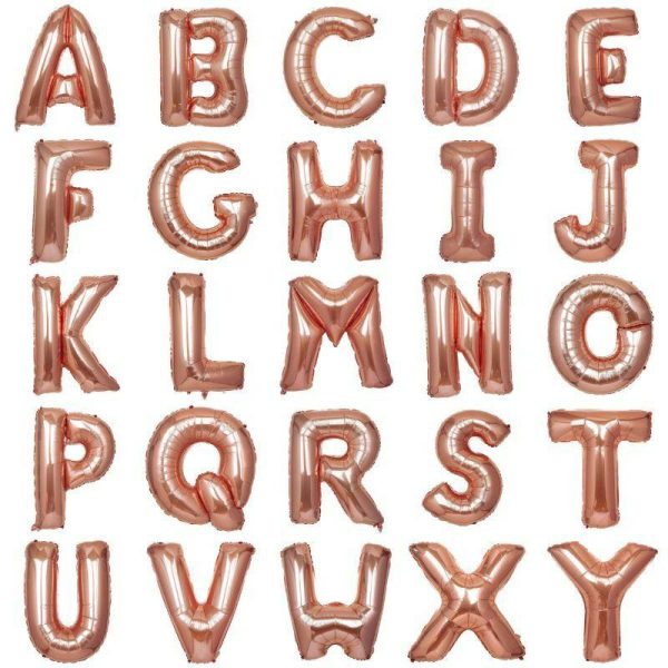 Balloons |   40″ Metallic Rose Gold Mylar Foil Helium Air Number and Letter Balloons Balloons Balloons