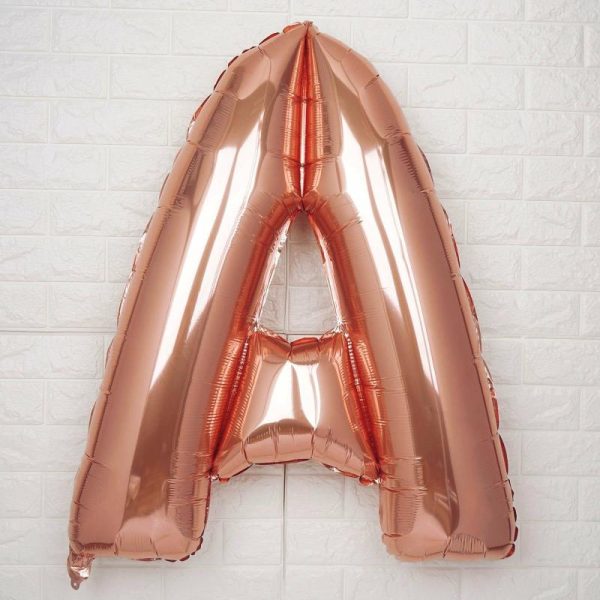 Balloons |   40″ Metallic Rose Gold Mylar Foil Helium Air Number and Letter Balloons Balloons Balloons