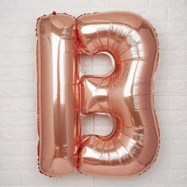 Balloons |   40″ Metallic Rose Gold Mylar Foil Helium Air Number and Letter Balloons Balloons Balloons