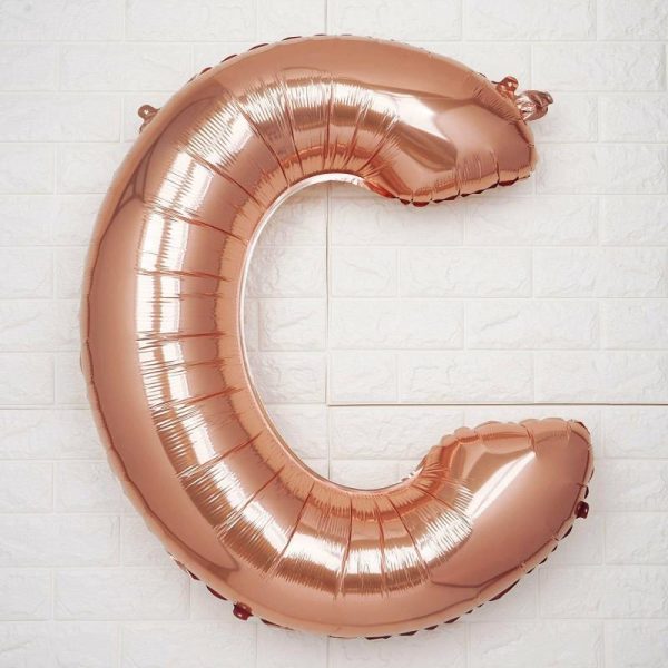 Balloons |   40″ Metallic Rose Gold Mylar Foil Helium Air Number and Letter Balloons Balloons Balloons