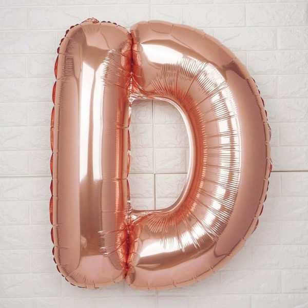 Balloons |   40″ Metallic Rose Gold Mylar Foil Helium Air Number and Letter Balloons Balloons Balloons