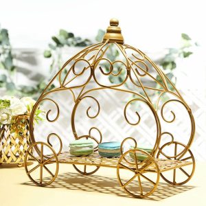 Cake Decorating Supplies |   11″ Gold Wrought Iron Cinderella Pumpkin Carriage Table Centerpiece Cake Decorating Supplies Cake Decorating Supplies