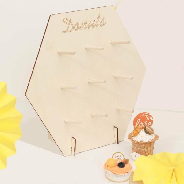 Cake Decorating Supplies |   13″ Donut Bar Wall Display Stand Hexagon Detachable Board Dessert Holder Cake Decorating Supplies