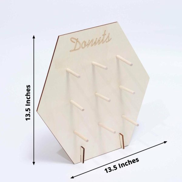 Cake Decorating Supplies |   13″ Donut Bar Wall Display Stand Hexagon Detachable Board Dessert Holder Cake Decorating Supplies