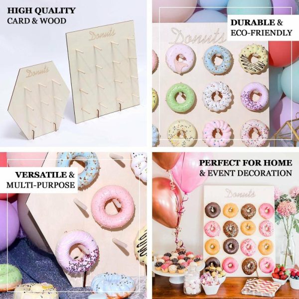 Cake Decorating Supplies |   13″ Donut Bar Wall Display Stand Hexagon Detachable Board Dessert Holder Cake Decorating Supplies