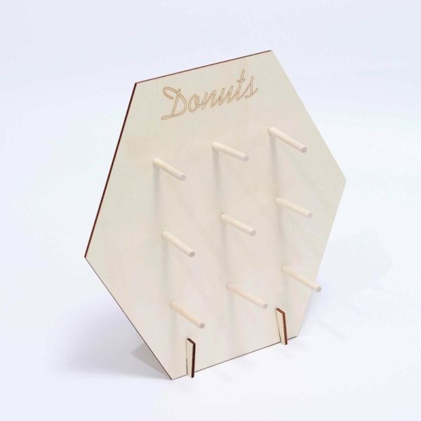 Cake Decorating Supplies |   13″ Donut Bar Wall Display Stand Hexagon Detachable Board Dessert Holder Cake Decorating Supplies