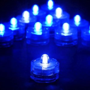 Candelabra & Candle Holders |   12 Pack Blue Flower Shaped Waterproof LED Lights, Battery Operated Submersible Candelabra & Candle Holders Candelabra & Candle Holders