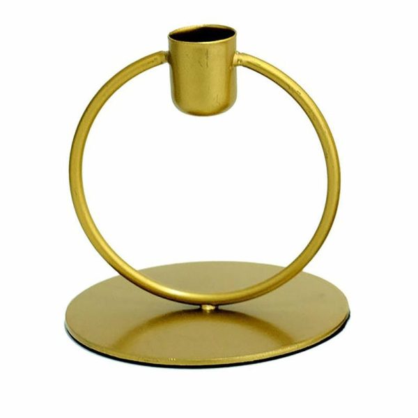 Candelabra & Candle Holders |   3 Pack 4″ Gold Metal Ring Frame Taper Candle Holder Stands, Geometric Table Centerpieces Candelabra & Candle Holders Candelabra & Candle Holders