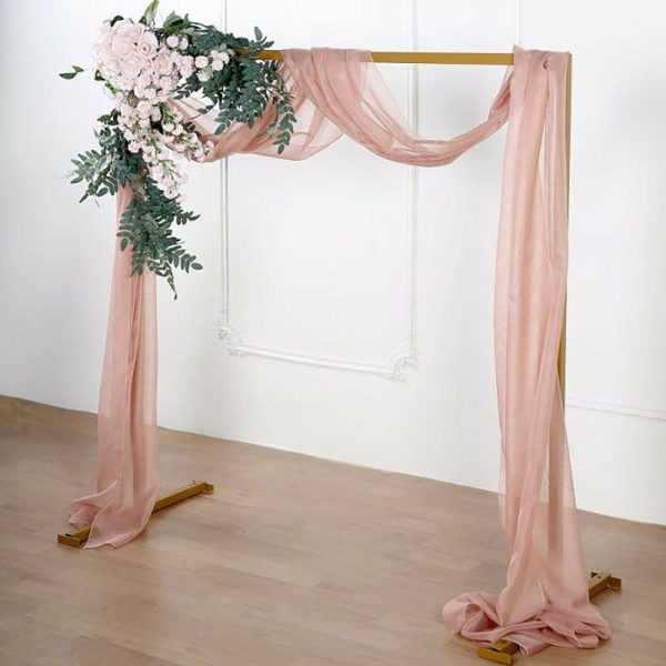 Ceiling Décor |   18ft Dusty Rose Sheer Organza Wedding Arch Drapery Fabric, Window Scarf Valance Backdrop Stand Ceiling Drapes Ceiling Décor