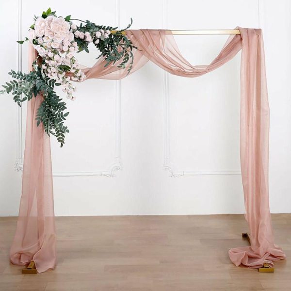 Ceiling Décor |   18ft Dusty Rose Sheer Organza Wedding Arch Drapery Fabric, Window Scarf Valance Backdrop Stand Ceiling Drapes Ceiling Décor