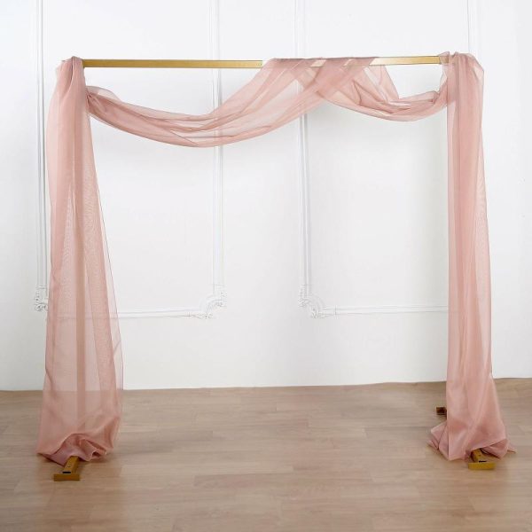 Ceiling Décor |   18ft Dusty Rose Sheer Organza Wedding Arch Drapery Fabric, Window Scarf Valance Backdrop Stand Ceiling Drapes Ceiling Décor