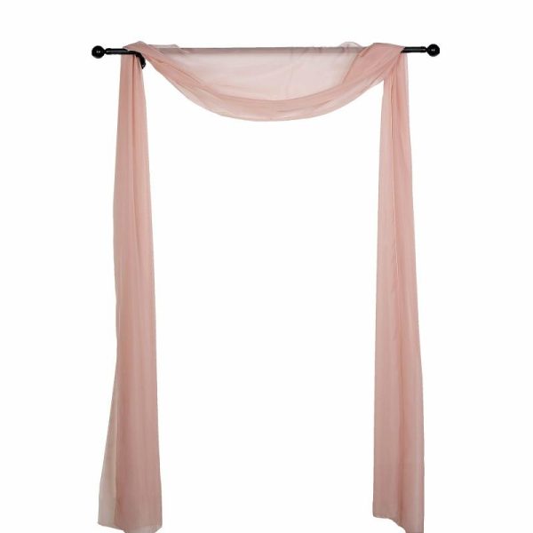 Ceiling Décor |   18ft Dusty Rose Sheer Organza Wedding Arch Drapery Fabric, Window Scarf Valance Backdrop Stand Ceiling Drapes Ceiling Décor