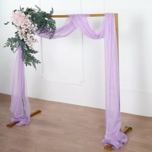 Ceiling Décor |   18ft Lavender Lilac Rose Sheer Organza Wedding Arch Drapery Fabric, Window Scarf Valance Backdrop Stand Ceiling Drapes Ceiling Décor