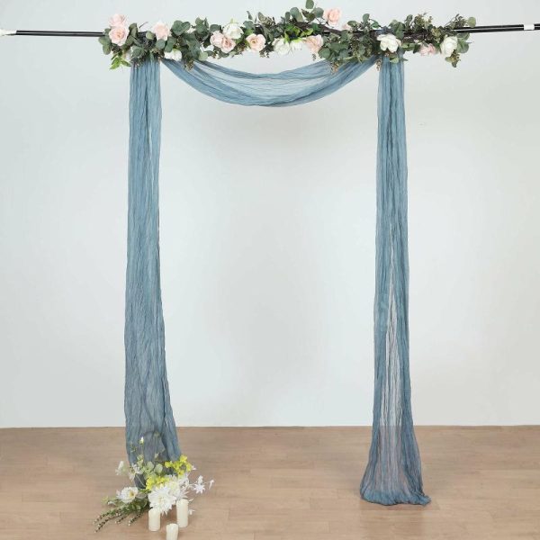 Ceiling Décor |   20ft Dusty Blue Gauze Cheesecloth Fabric Wedding Arch Drapery, Window Scarf Valance, Boho Decor Arbor Curtain Panel Backdrop Stand Ceiling Drapes Ceiling Décor