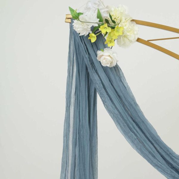 Ceiling Décor |   20ft Dusty Blue Gauze Cheesecloth Fabric Wedding Arch Drapery, Window Scarf Valance, Boho Decor Arbor Curtain Panel Backdrop Stand Ceiling Drapes Ceiling Décor