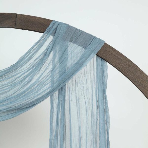 Ceiling Décor |   20ft Dusty Blue Gauze Cheesecloth Fabric Wedding Arch Drapery, Window Scarf Valance, Boho Decor Arbor Curtain Panel Backdrop Stand Ceiling Drapes Ceiling Décor