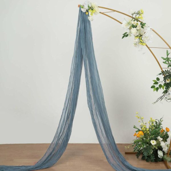 Ceiling Décor |   20ft Dusty Blue Gauze Cheesecloth Fabric Wedding Arch Drapery, Window Scarf Valance, Boho Decor Arbor Curtain Panel Backdrop Stand Ceiling Drapes Ceiling Décor