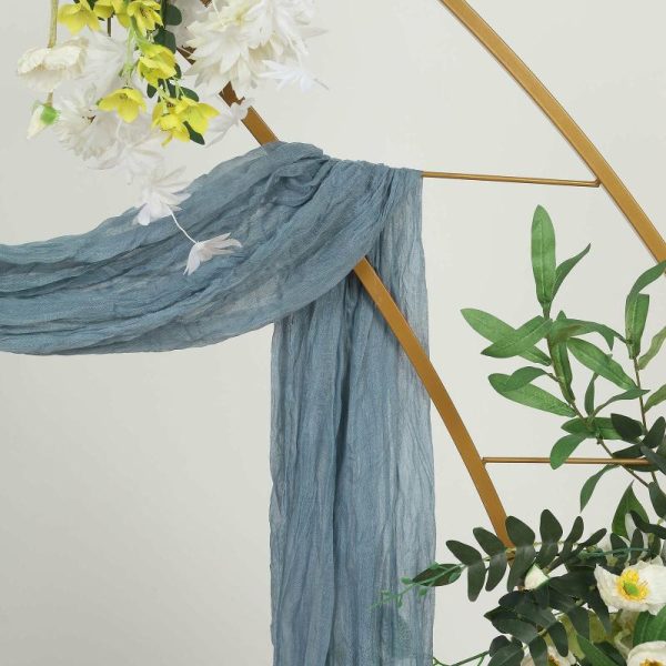 Ceiling Décor |   20ft Dusty Blue Gauze Cheesecloth Fabric Wedding Arch Drapery, Window Scarf Valance, Boho Decor Arbor Curtain Panel Backdrop Stand Ceiling Drapes Ceiling Décor