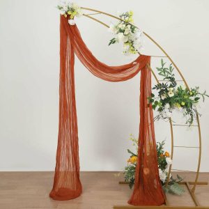 Ceiling Décor |   20ft Terracotta (Rust) Gauze Cheesecloth Fabric Wedding Arch Drapery, Window Scarf Valance, Boho Decor Arbor Curtain Panel Backdrop Stand Ceiling Drapes Ceiling Décor