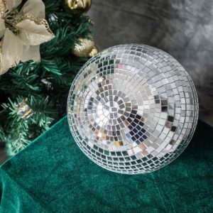 Ceiling Décor |   4 Pack 8″ Silver Foam Disco Mirror Ball With Hanging Ring, Holiday Party Decor Backdrop Stand Ceiling Drapes Ceiling Décor