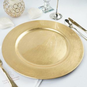 Chargers & Placemats |   6 Pack 13″ Metallic Gold Round Acrylic Plastic Charger Plates, Dinner Party Table Decor Chargers & Centerpieces Chargers & Placemats