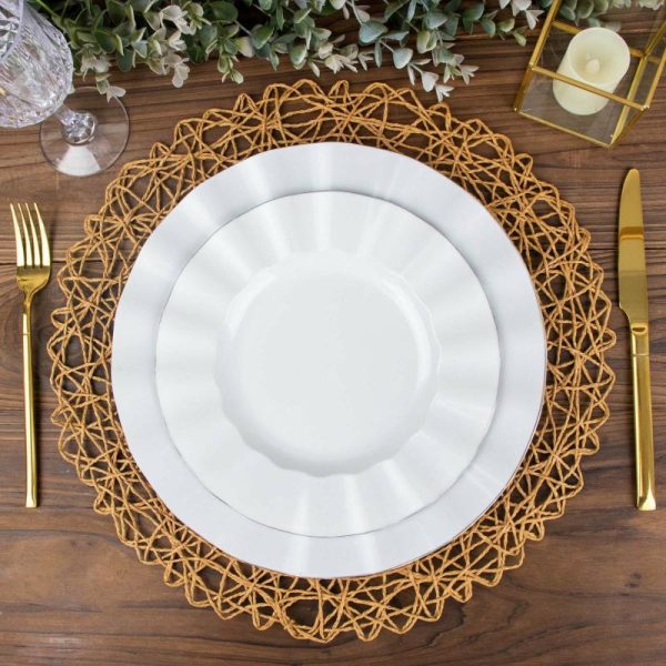 Chargers & Placemats |   6 Pack 15″ Natural Woven Fiber Placemats, Round Table Mats Chargers & Centerpieces Chargers & Placemats