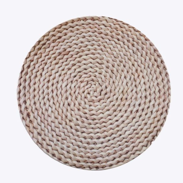 Chargers & Placemats |   6 Pack Wheat Woven Rattan Print Disposable Dining Table Mats, 13″ Round Cardstock Paper Placemats – 700 GSM Chargers & Centerpieces Beige