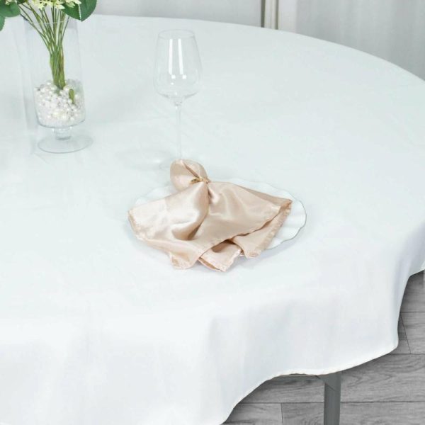 Commercial Grade Table Linens |   70″ White Seamless Premium Polyester Round Tablecloth – 220GSM Commercial Grade Table Linens Commercial Grade Table Linens