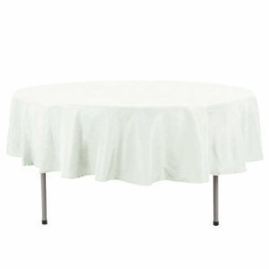 Commercial Grade Table Linens |   90″ Ivory Seamless Premium Polyester Round Tablecloth – 220GSM Commercial Grade Table Linens Commercial Grade Table Linens