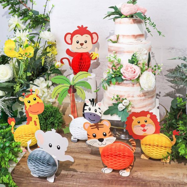 Decoration Kit |   3D Jungle Safari Animal Tissue Honeycomb Table Scatters Decorations Set Decoration Kit Decoration Kit