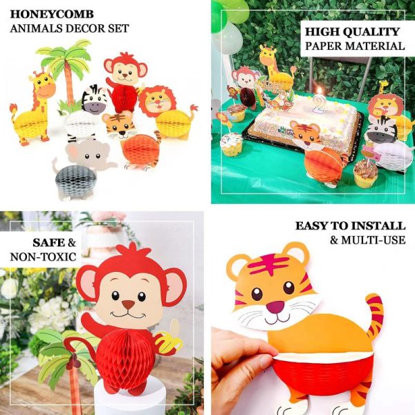 Decoration Kit |   3D Jungle Safari Animal Tissue Honeycomb Table Scatters Decorations Set Decoration Kit Decoration Kit