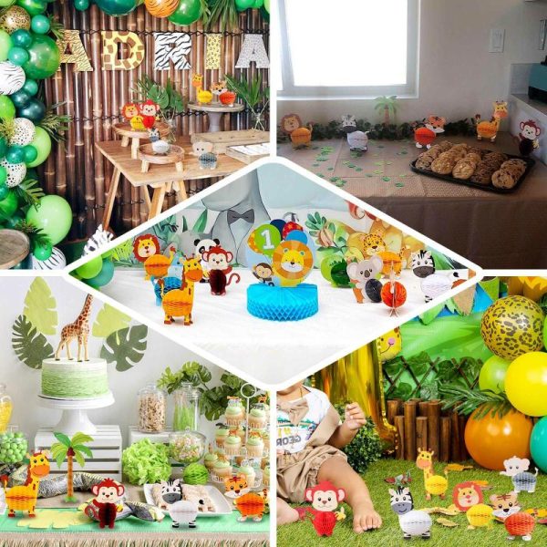 Decoration Kit |   3D Jungle Safari Animal Tissue Honeycomb Table Scatters Decorations Set Decoration Kit Decoration Kit