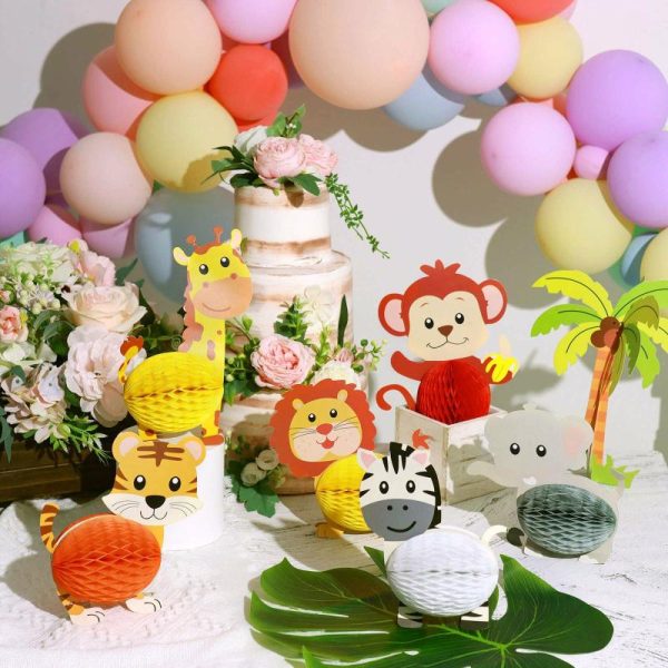 Decoration Kit |   3D Jungle Safari Animal Tissue Honeycomb Table Scatters Decorations Set Decoration Kit Decoration Kit