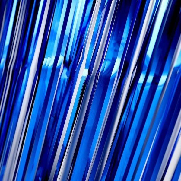 Decoration Kit |   8ft Royal Blue Metallic Tinsel Foil Fringe Doorway Curtain Party Backdrop Decoration Kit Decoration Kit