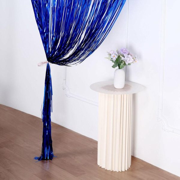 Decoration Kit |   8ft Royal Blue Metallic Tinsel Foil Fringe Doorway Curtain Party Backdrop Decoration Kit Decoration Kit