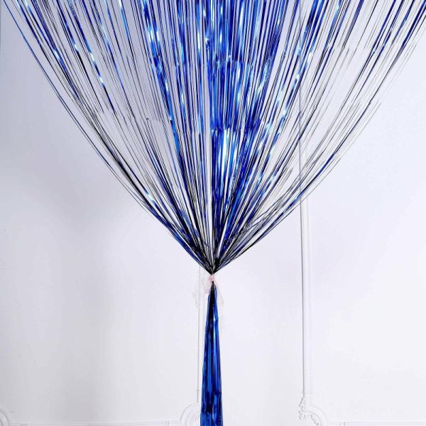 Decoration Kit |   8ft Royal Blue Metallic Tinsel Foil Fringe Doorway Curtain Party Backdrop Decoration Kit Decoration Kit