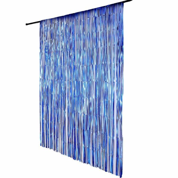 Decoration Kit |   8ft Royal Blue Metallic Tinsel Foil Fringe Doorway Curtain Party Backdrop Decoration Kit Decoration Kit