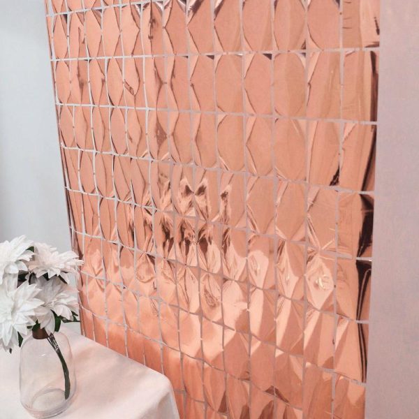 Decoration Kit |   Shiny Rose Gold Metallic Foil Rectangle Curtain Party Backdrop Door Window Curtain – 3ftx6.5ft Decoration Kit Decoration Kit