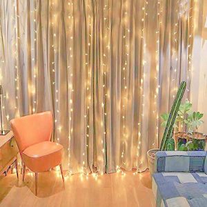 Decorative Lights |   10ft Warm White 300 LED Icicle Curtain Fairy String Lights with 8 Modes Decorative Lights Decorative Lights