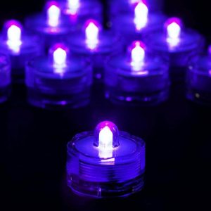 Decorative Lights |   12 Pack Purple Flower Shaped Waterproof LED Lights, Battery Operated Submersible Decorative Lights Decorative Lights