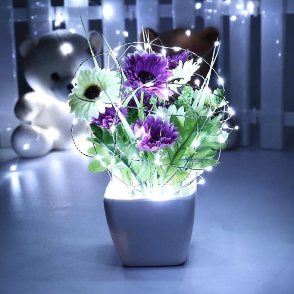 Decorative Lights |   12 Pack White Flower Shaped Waterproof LED Lights, Battery Operated Submersible Decorative Lights Decorative Lights