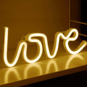 Decorative Lights |   13″ Love Neon Light Sign, LED Reusable Wall Decor Lights USB and Battery Operated Decorative Lights Decorative Lights