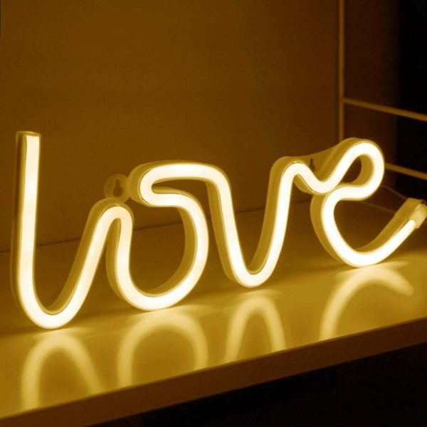 Decorative Lights |   13″ Love Neon Light Sign, LED Reusable Wall Decor Lights USB and Battery Operated Decorative Lights Decorative Lights