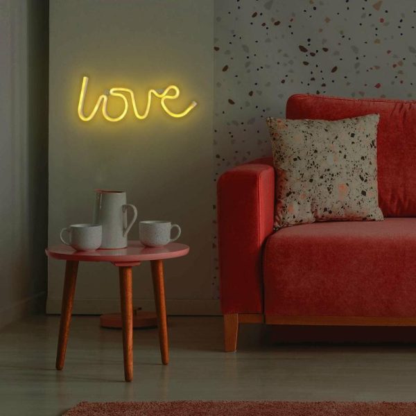 Decorative Lights |   13″ Love Neon Light Sign, LED Reusable Wall Decor Lights USB and Battery Operated Decorative Lights Decorative Lights