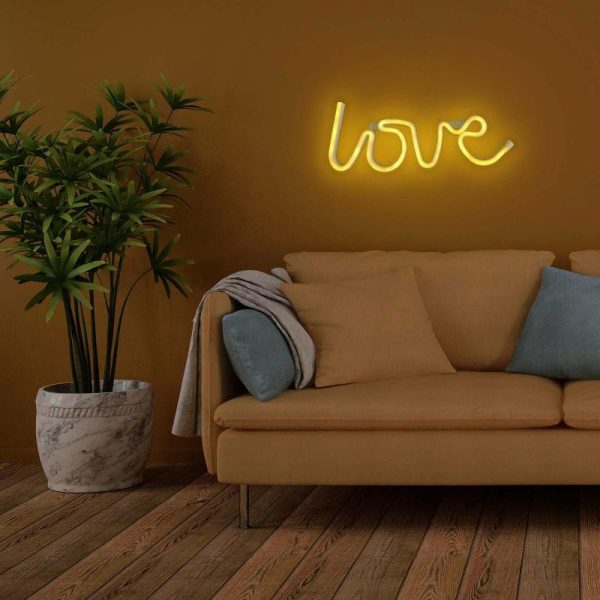 Decorative Lights |   13″ Love Neon Light Sign, LED Reusable Wall Decor Lights USB and Battery Operated Decorative Lights Decorative Lights