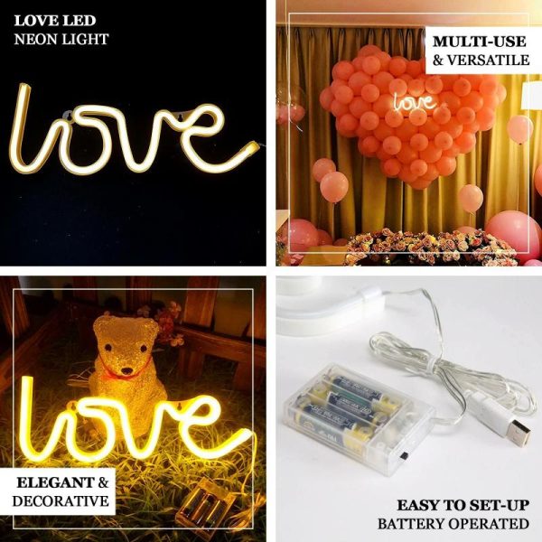 Decorative Lights |   13″ Love Neon Light Sign, LED Reusable Wall Decor Lights USB and Battery Operated Decorative Lights Decorative Lights