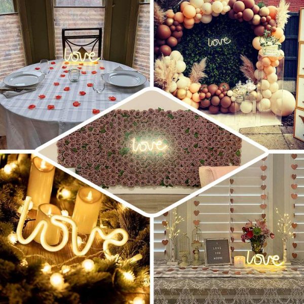 Decorative Lights |   13″ Love Neon Light Sign, LED Reusable Wall Decor Lights USB and Battery Operated Decorative Lights Decorative Lights