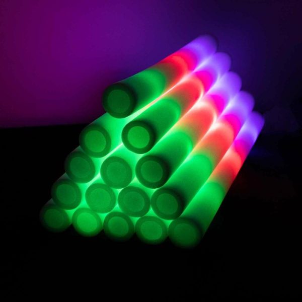 Decorative Lights |   20 Pack Multicolor LED Foam Party Glow Sticks With 3 Flashing Modes, 19″ Reusable Battery Operated Light Sticks Decorative Lights Decorative Lights