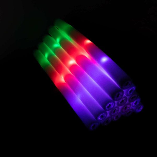 Decorative Lights |   20 Pack Multicolor LED Foam Party Glow Sticks With 3 Flashing Modes, 19″ Reusable Battery Operated Light Sticks Decorative Lights Decorative Lights