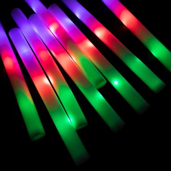 Decorative Lights |   20 Pack Multicolor LED Foam Party Glow Sticks With 3 Flashing Modes, 19″ Reusable Battery Operated Light Sticks Decorative Lights Decorative Lights